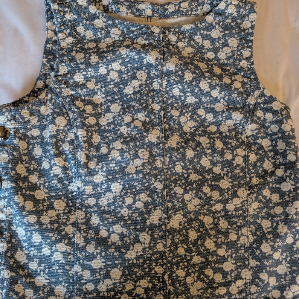 Sezane Honoré Vest/Blouse Two-tone Blue Flower Print - Size 4